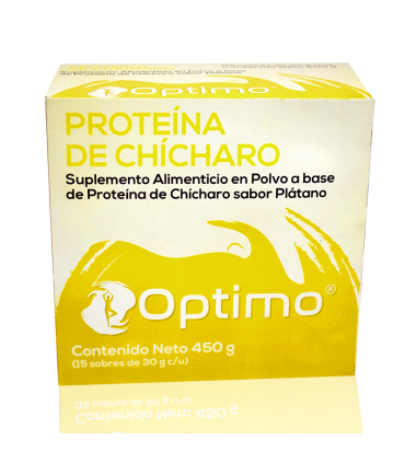 Proteína de Chícharo sabor plátano - caja de 450g - vista frontal