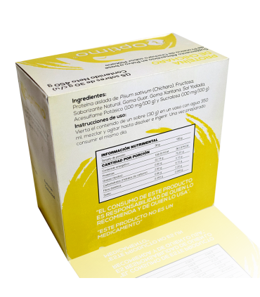 Proteína de Chícharo sabor plátano - caja de 450g - reverso